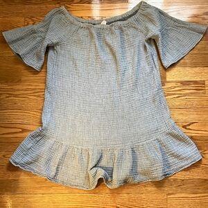 LOFT Gray Off-Shoulder Swim Coverup